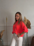 Pull manches courtes corail