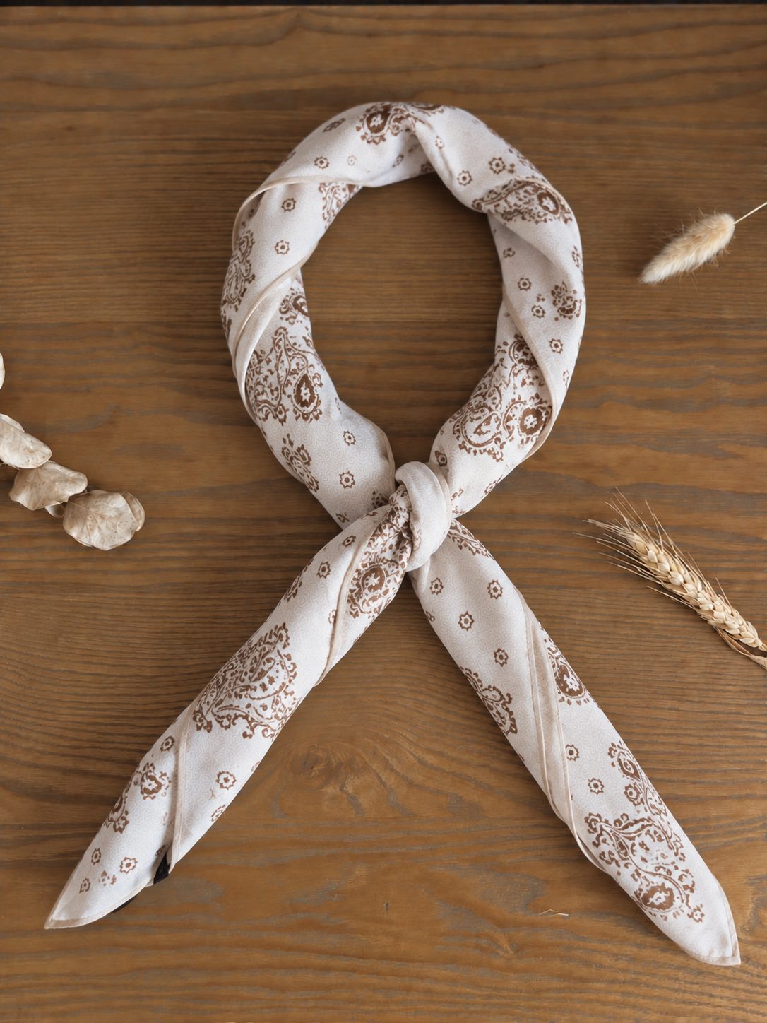 Foulard imprimé blanc