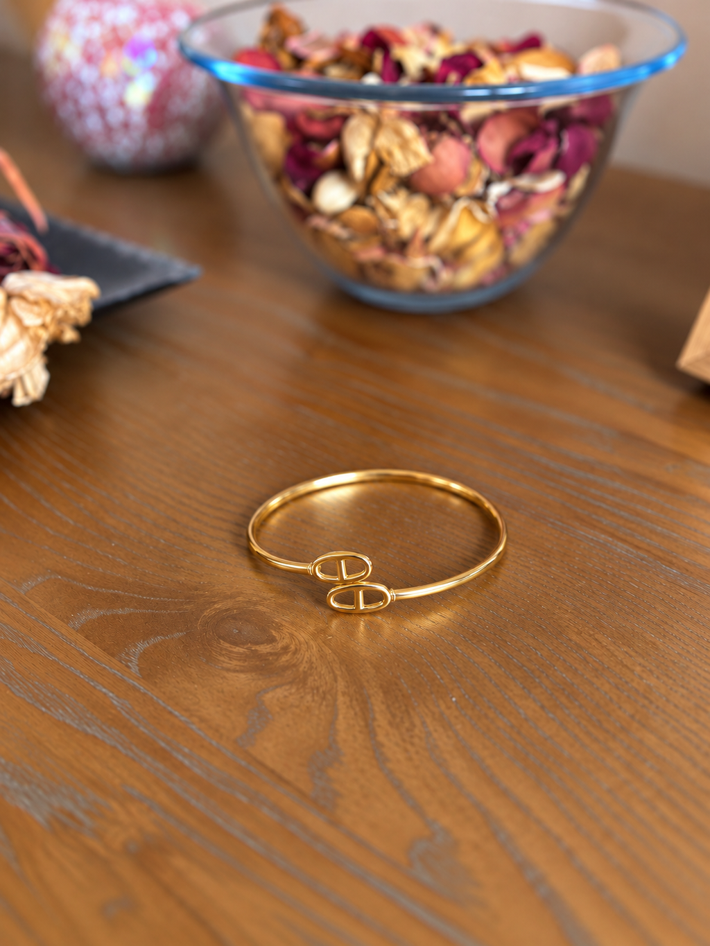 Bracelet Jonc Maille Marine Doré