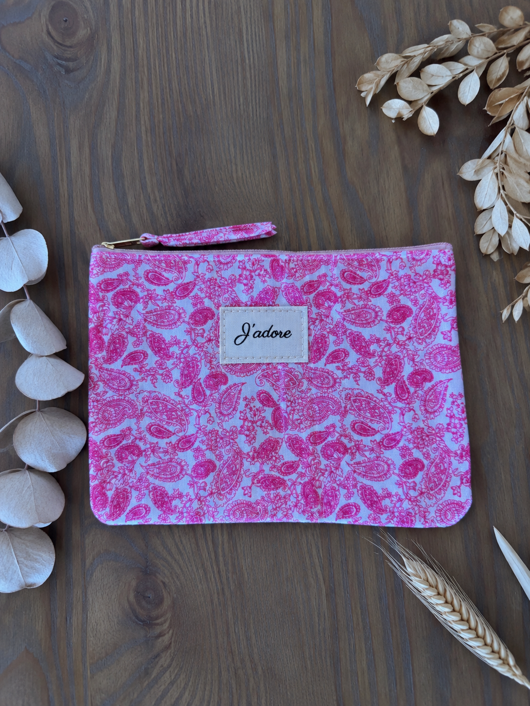 Pochette j'adore rose