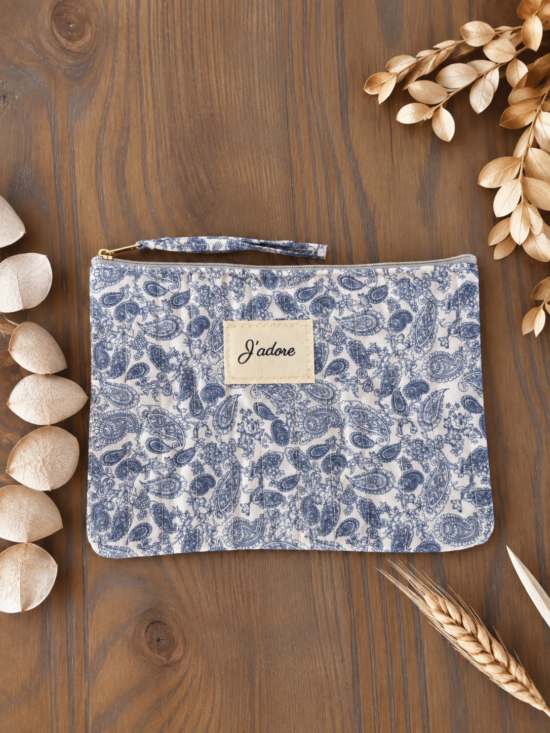 Pochette j'adore bleue