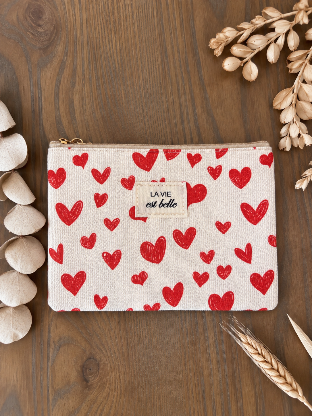 Pochette coeur rouge
