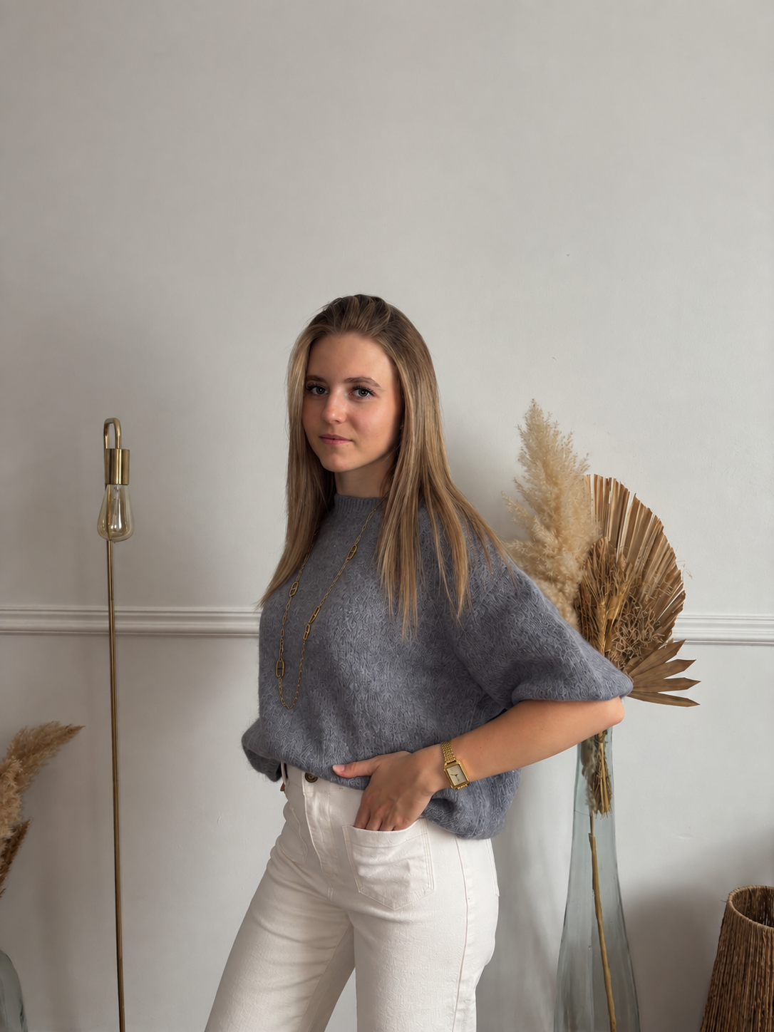 Pull manches courtes Gris foncé