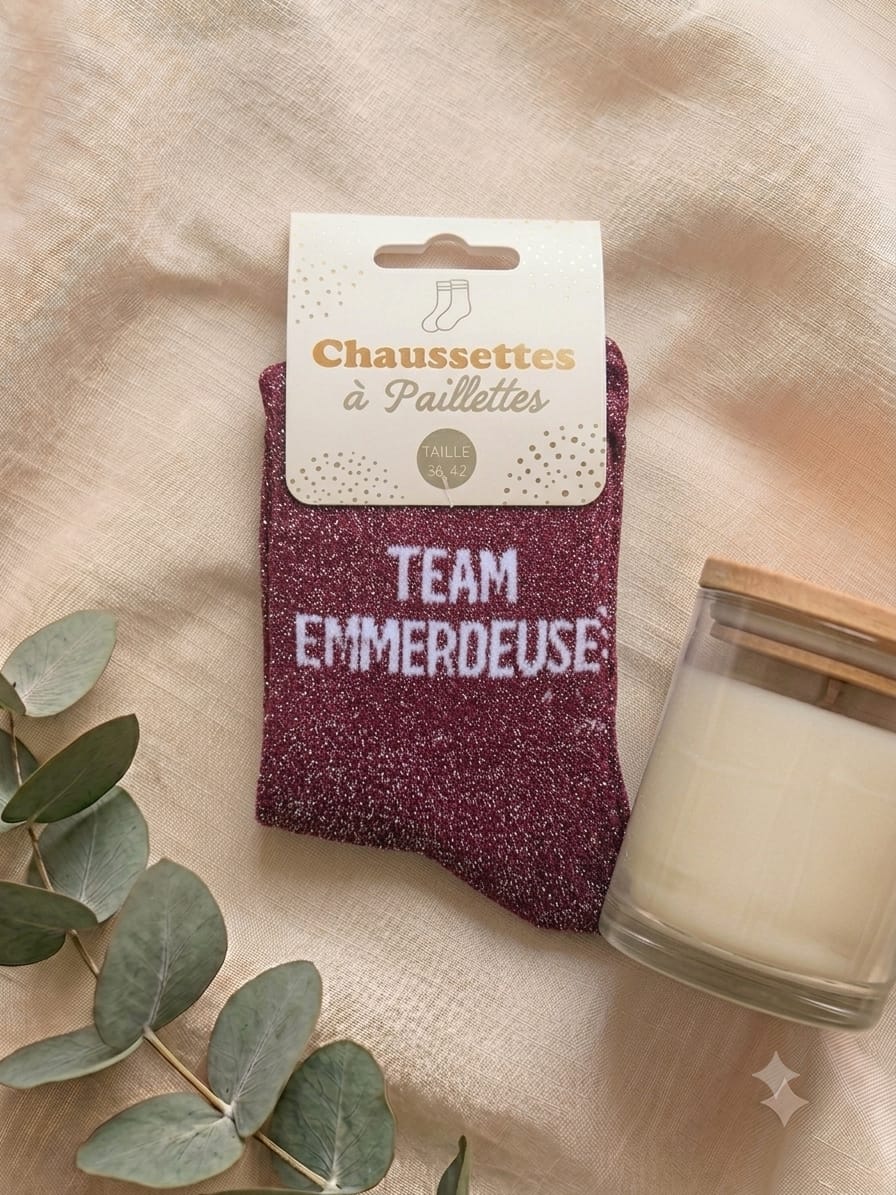 Chaussettes à paillettes Team Emmerdeuse
