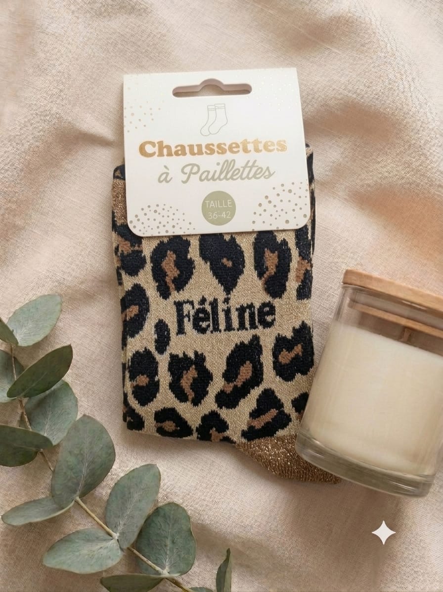 Chaussettes à paillettes Féline