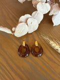 Boucles oreilles ambre doré