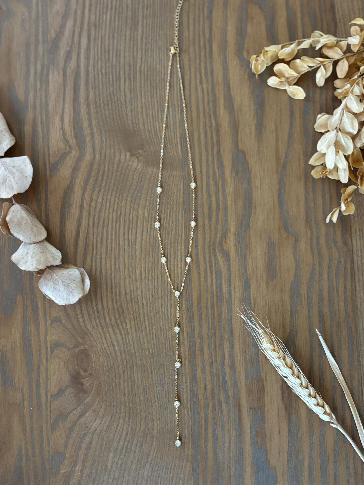 Collier Y strass