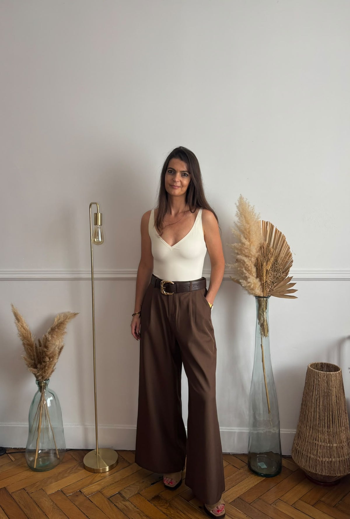 Pantalon élégant choco