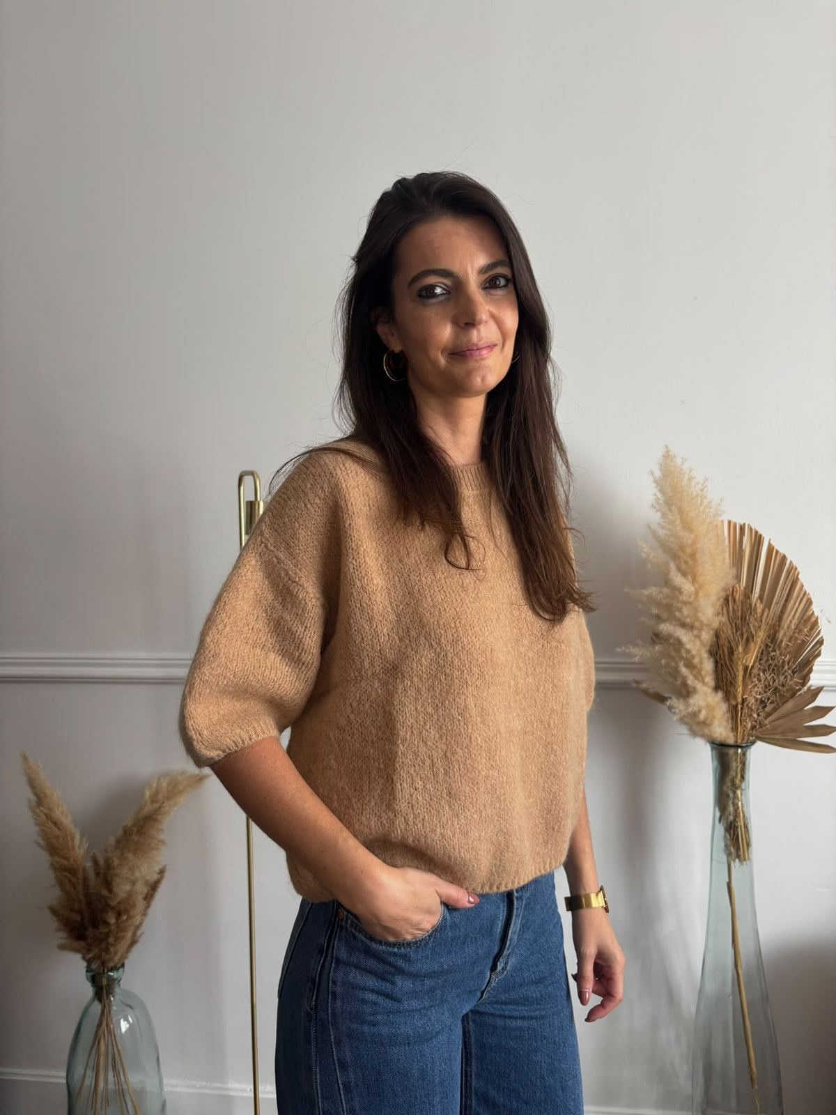 Pull manches courtes Camel